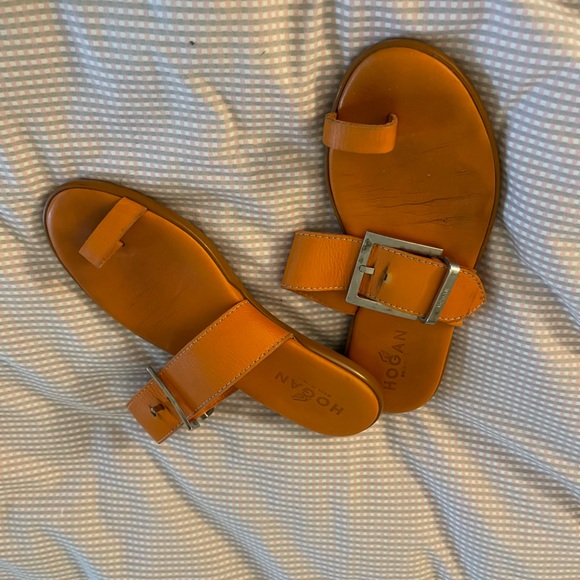 Hogan Women's Bright Orange Sandals - Picture 1 of 4